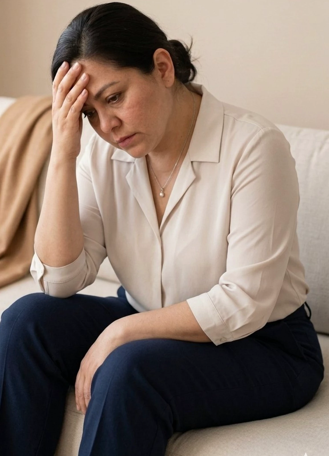 Mujer cansada, desmotivada y sin energía