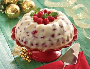 Gelatina de frambuesas y chocolate blanco