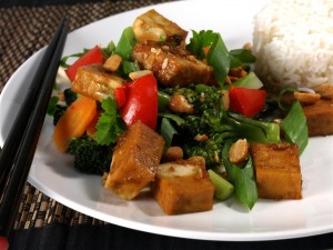 Tofu con vegetales