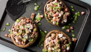 portobellos rellenos de queso