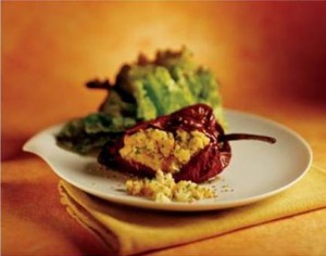 Chile ancho relleno de Atún y plátano macho